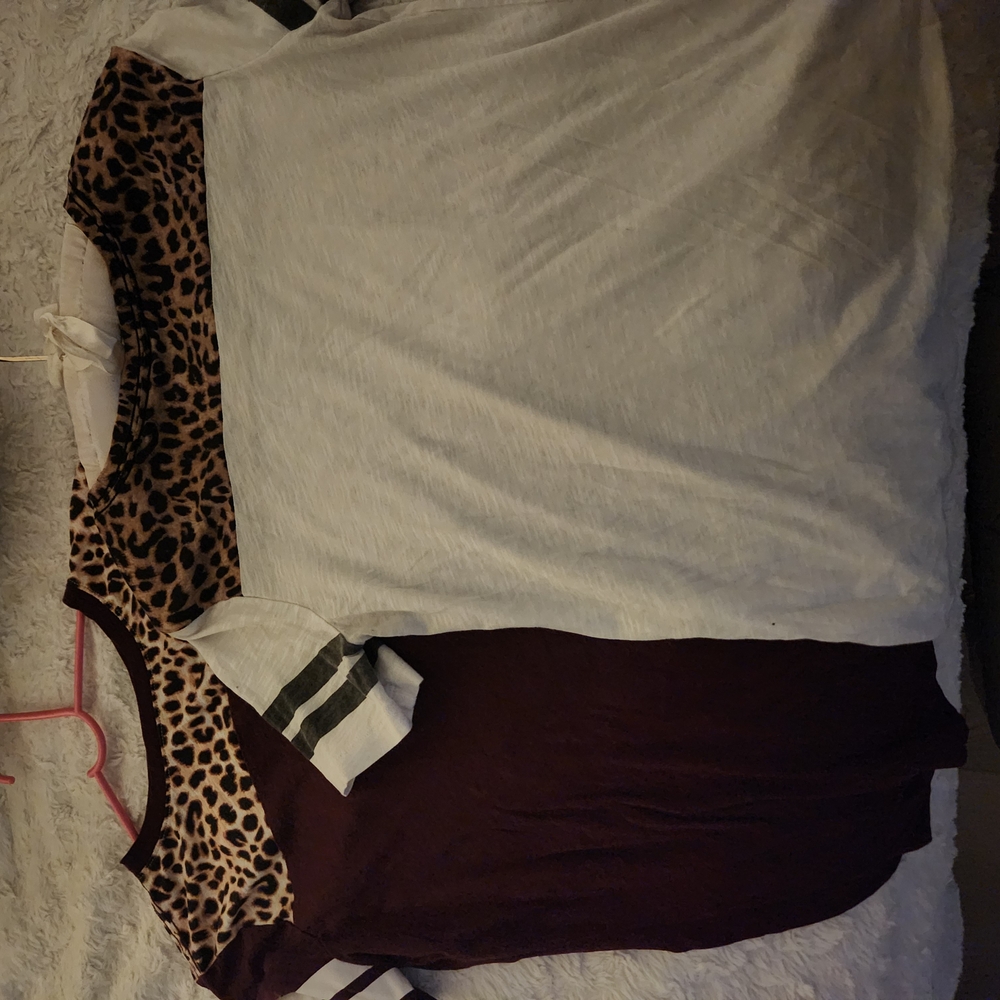 Victoria's Secret PINK (2) Leopard and Color Block T-Shirt's